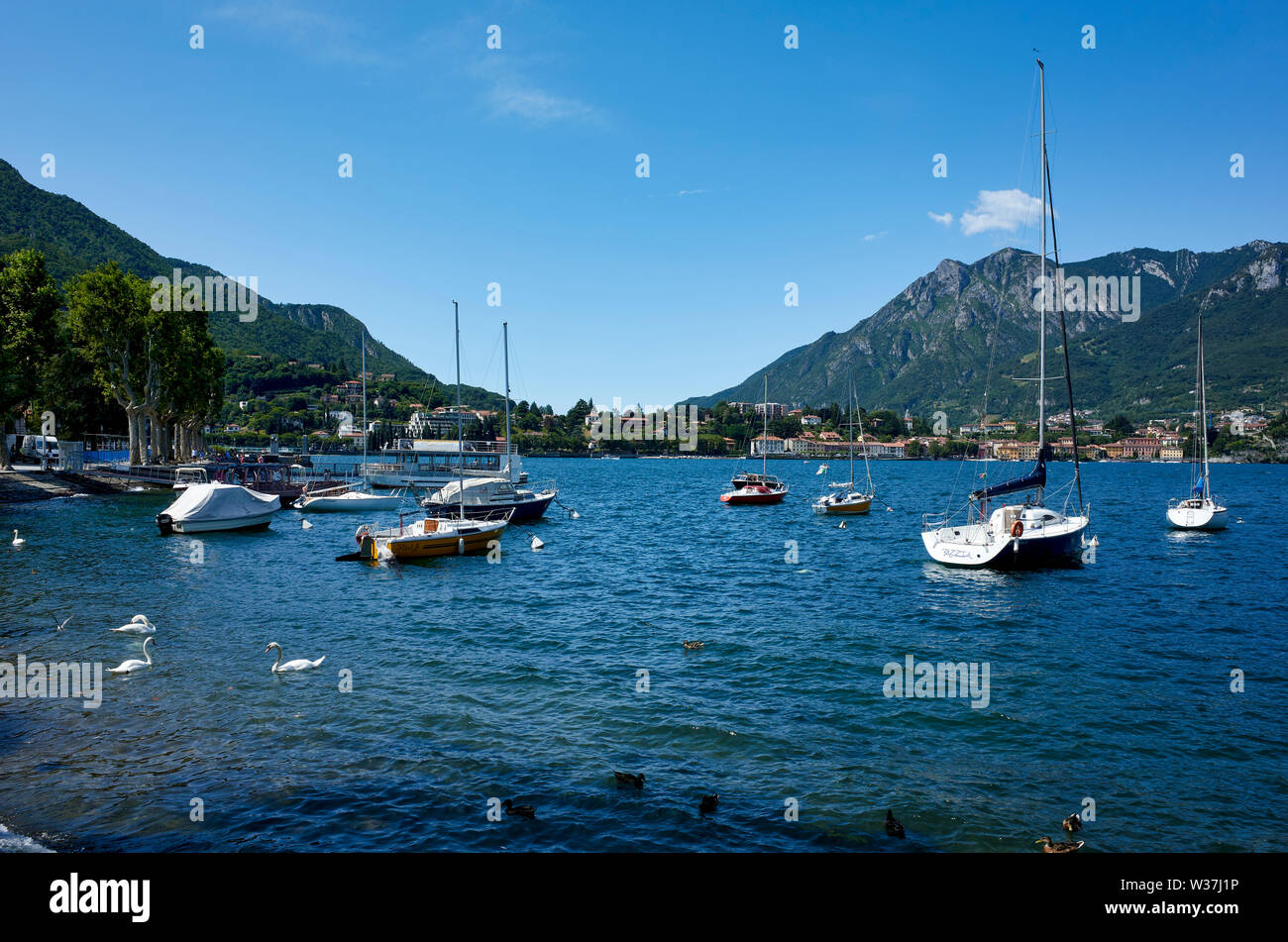 Lecco lies at the end of the south-eastern branch of Lake Como (the branch named Lake of Lecco / Lago di Lecco). Lombardy, Italy Stock Photo