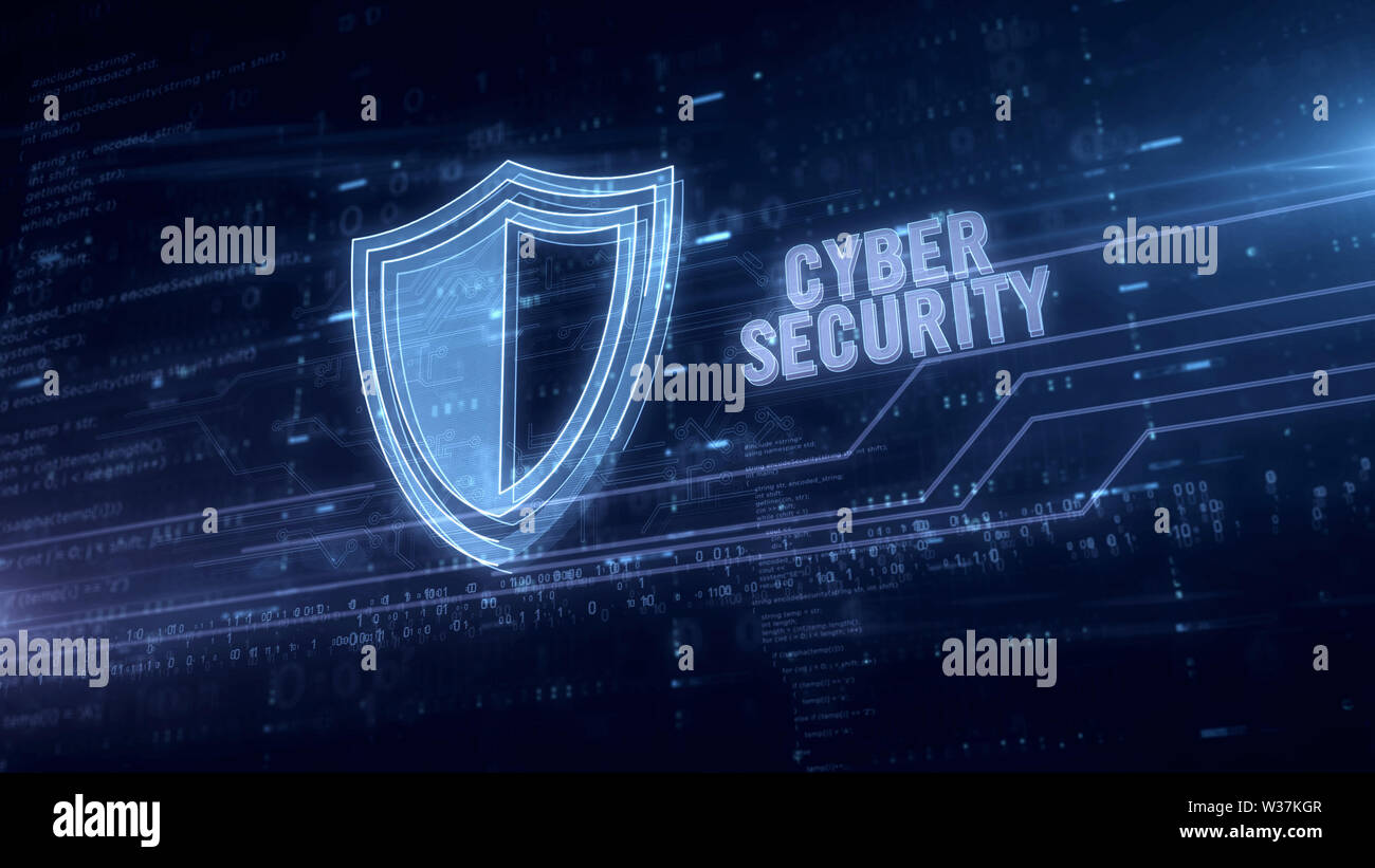 Cyber security with shield symbol blue hologram 3d animation. Futuristic concept of digital protection, firewall and computer safety on digital backgr Stock Photo - Alamy Cyber security with shield symbol blue hologram 3d animation. Futuristic concept of digital protection, firewall and computer safety on digital backgr Stock Photo - Alamy