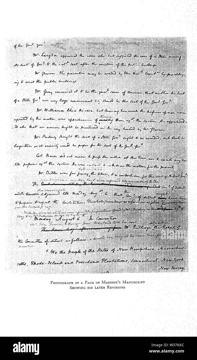 The Records of the Federal Convention of 1787, Volume 2, image facing page 128 Stock Photo