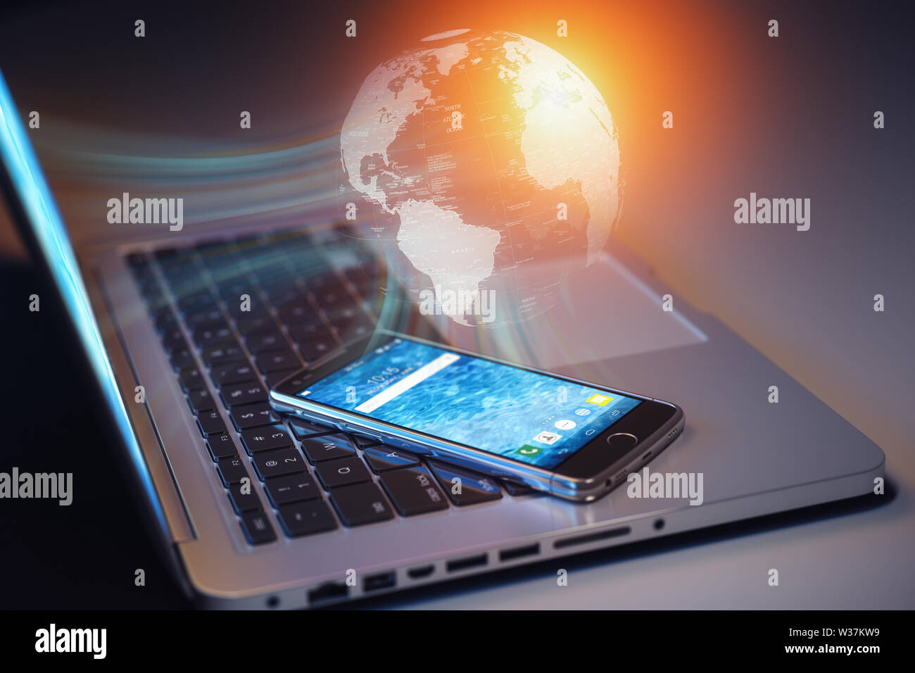 Render laptop connected internet hi-res stock photography and images ...