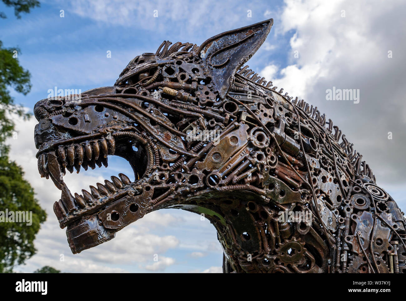 Werewolf Sculpture at the British Ironwork Centre Stock Photo