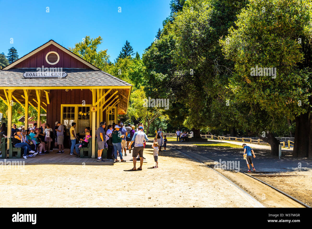 Roaring Camp and Big Trees Railroad in Felton California USA Stock
