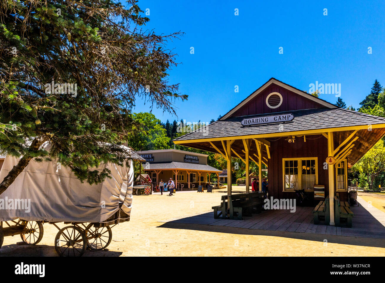 Roaring Camp and Big Trees Railroad in Felton California USA Stock
