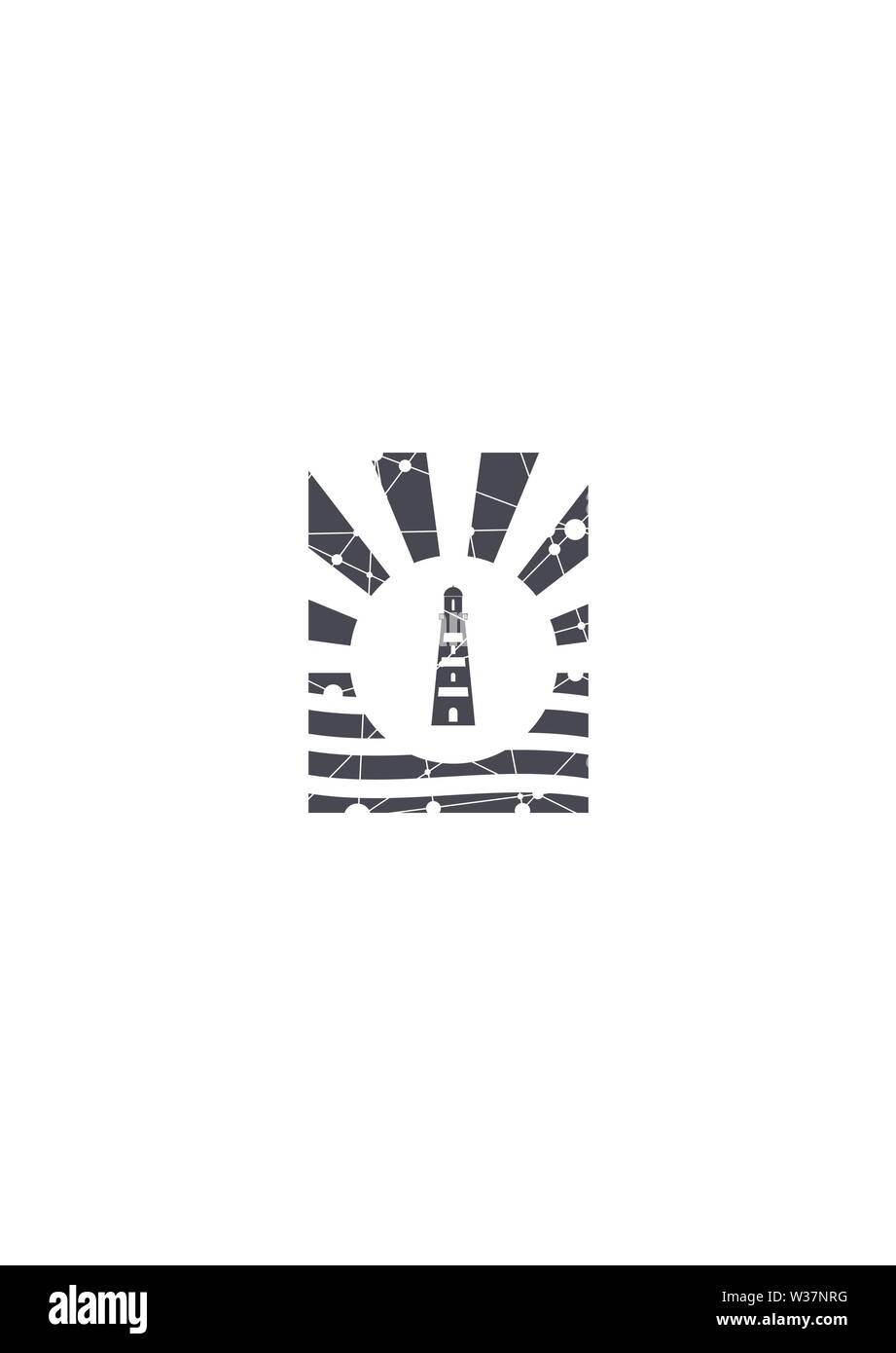 Lighthouse monochrome icon Stock Vector