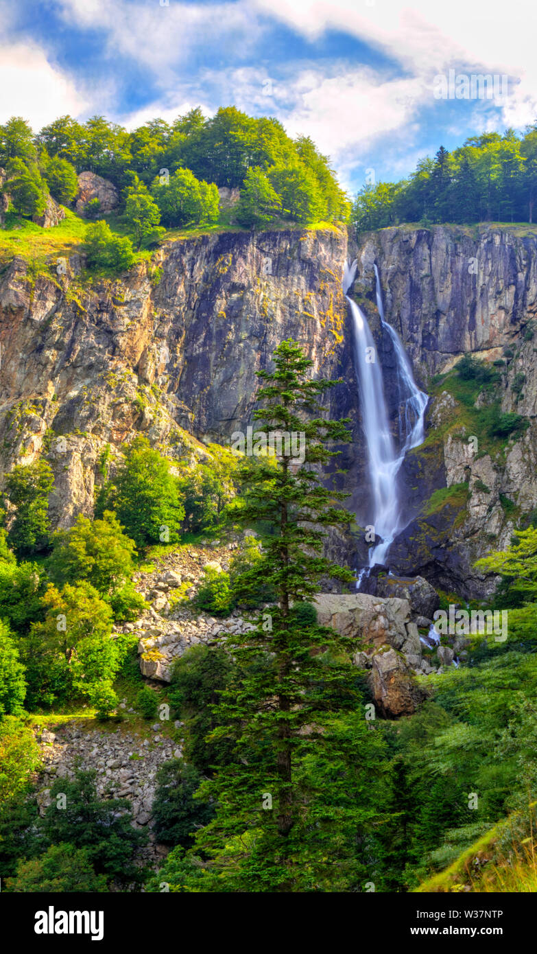 Beautiful landscape with waterfall in the mountain Stock Photo - Alamy