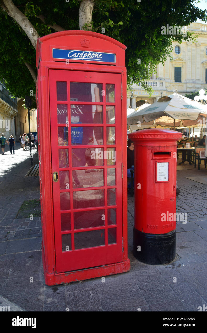 Old red telephone box, Valletta, Malta, Europe Stock Photo Alamy