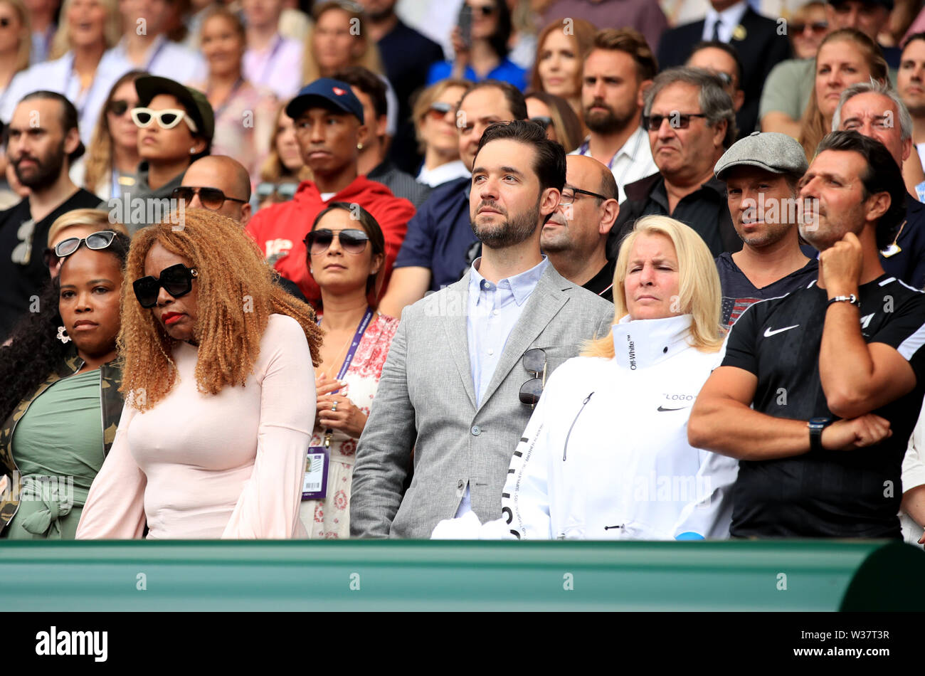 Serena Williams husband Alexis Ohanian watches Naomi Osaka of Japan defeat  Williams in the US Open Women's Final in Arthur Ashe Stadium at the 2018 US  Open Tennis Championships at the USTA