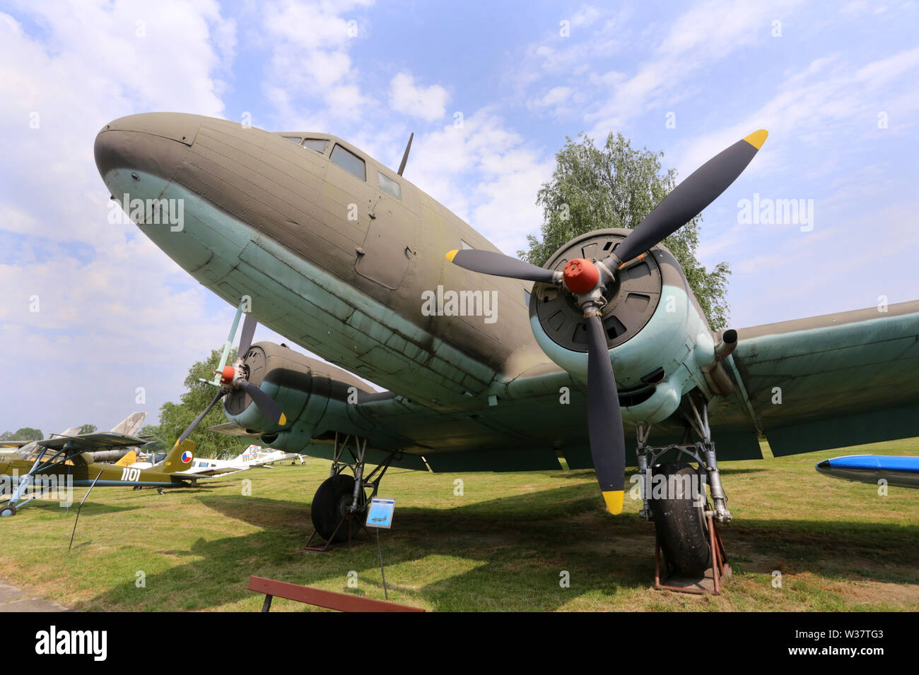 Cracow. Krakow. Poland. Museum of Polish Aviation. Lisunow Li-2 transport aircraft. Stock Photo