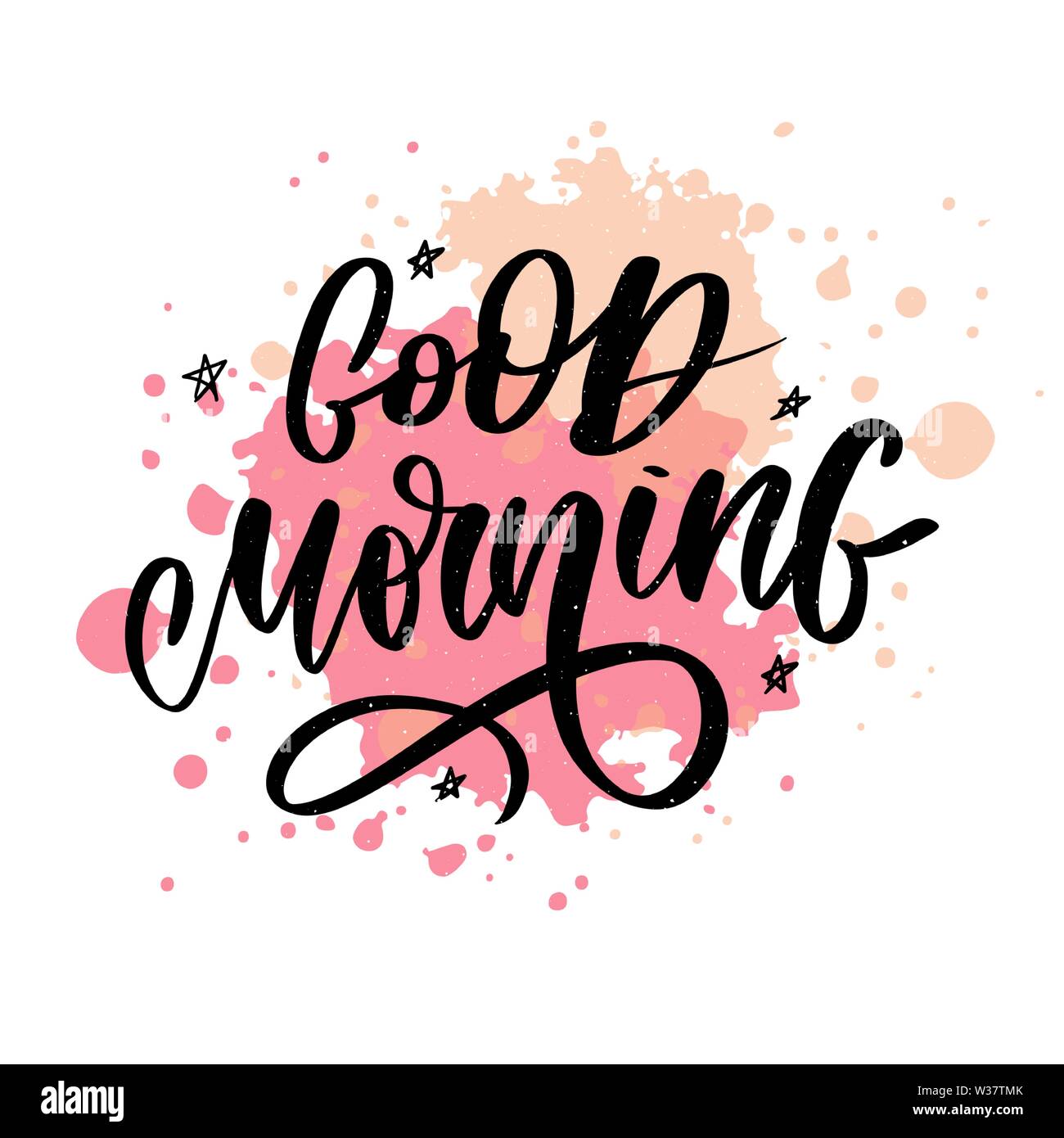Good Morning lettering text slogan calligraphy Stock Vector Image & Art ...