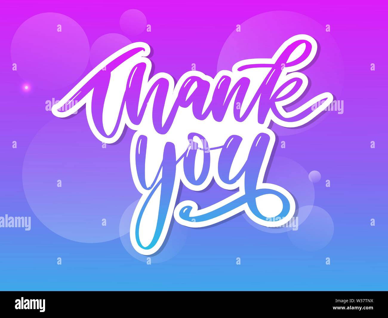 Thank You handwritten inscription. Hand drawn lettering. Thank You calligraphy. Thank you card. Vector illustration. Stock Vector