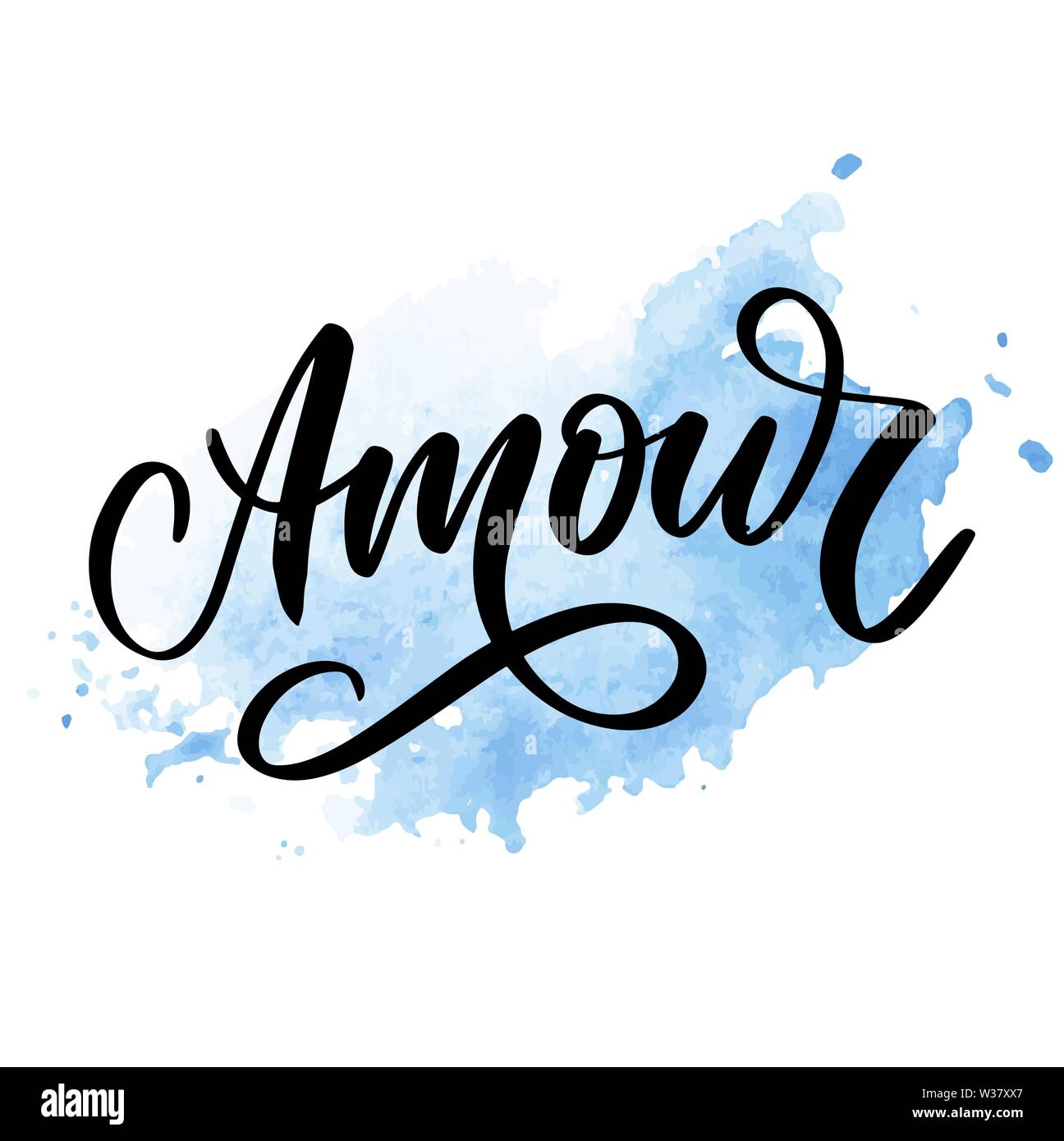Amour. Vector handwritten lettering with hand drawn flowers. Template for  card, poster, banner, print for t-shirt, pin, badge Stock Vector Image \u0026  Art - Alamy, image size:1296x1390