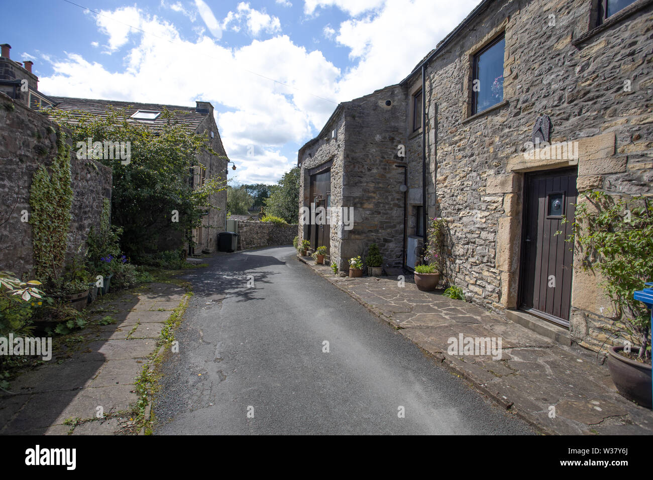 A row of stone cottages in a yorkshire dales village. Stock Photo
