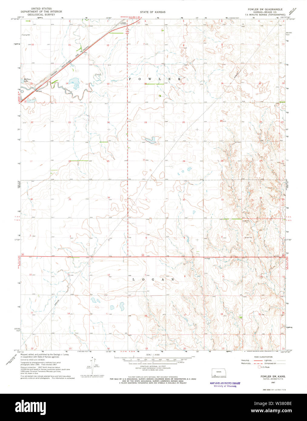 Map of fowler kansas hires stock photography and images Alamy