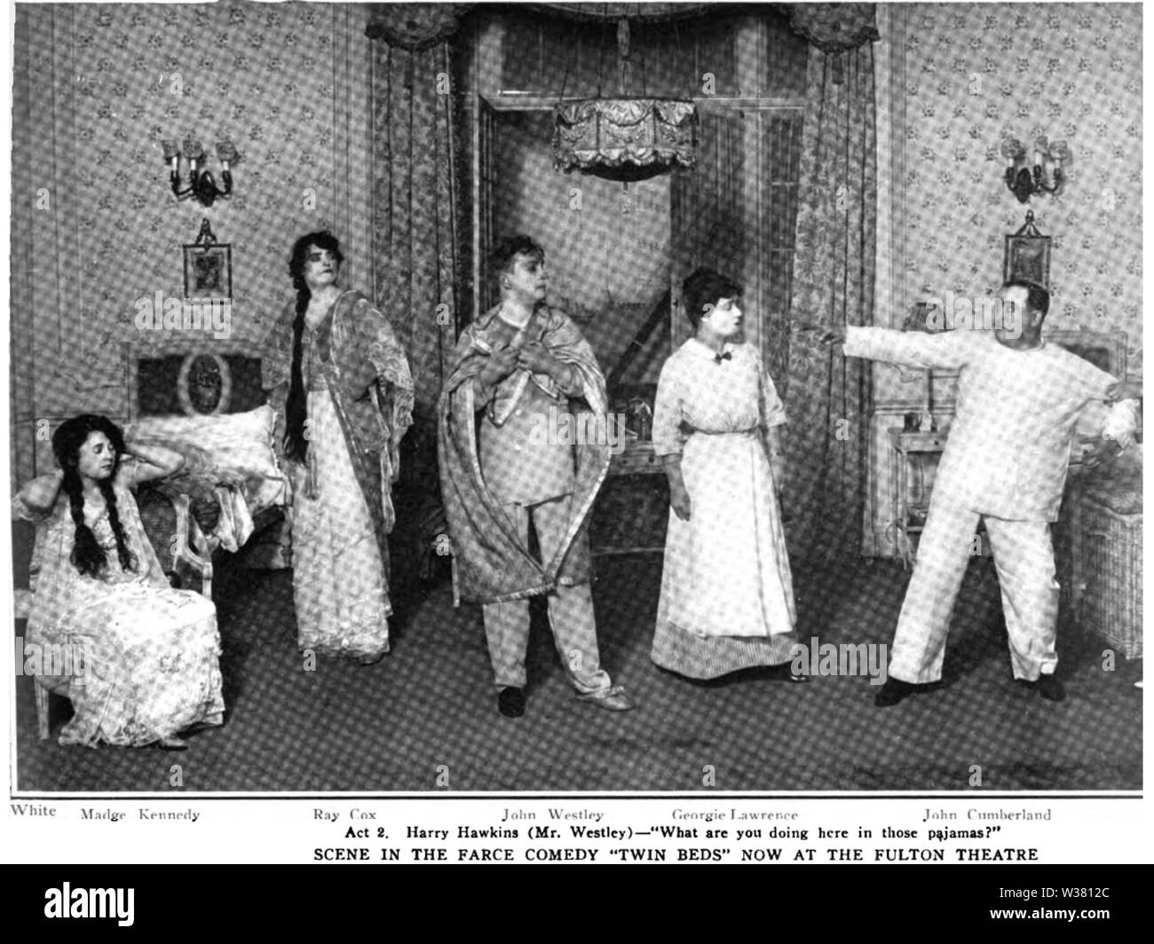 Twin Beds (1914 play scene Stock Photo Alamy