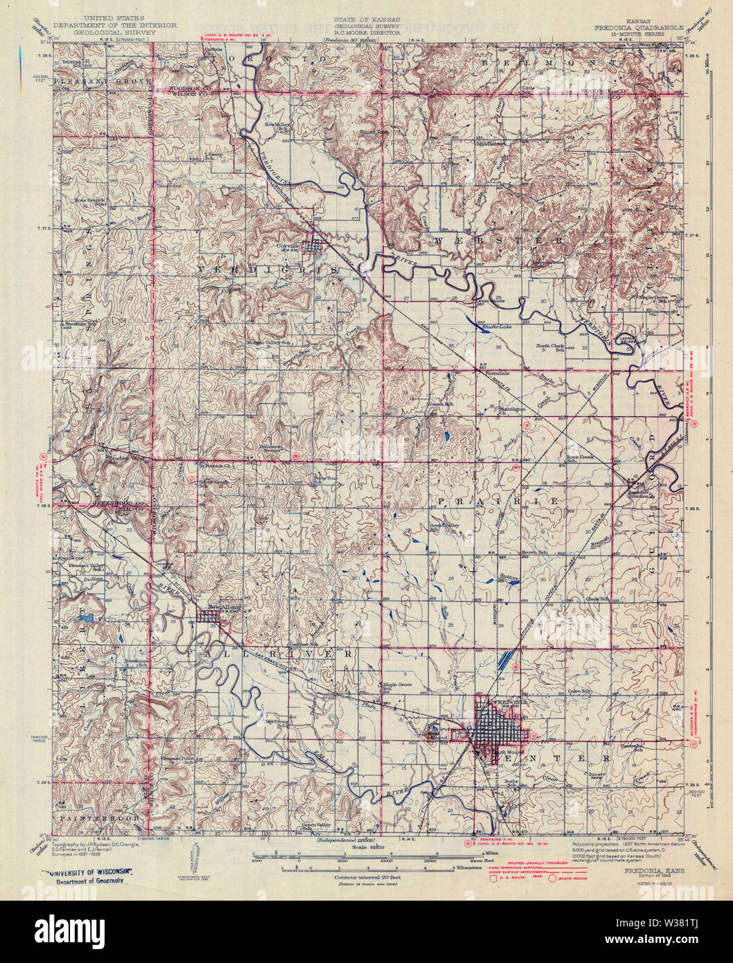 Fredonia kansas map hires stock photography and images Alamy