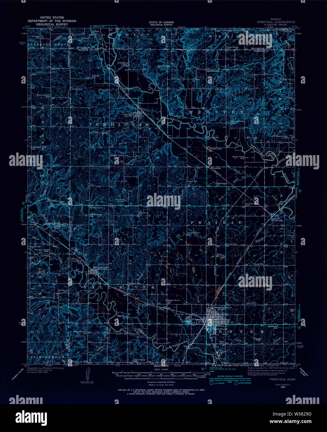 Fredonia kansas map hires stock photography and images Alamy