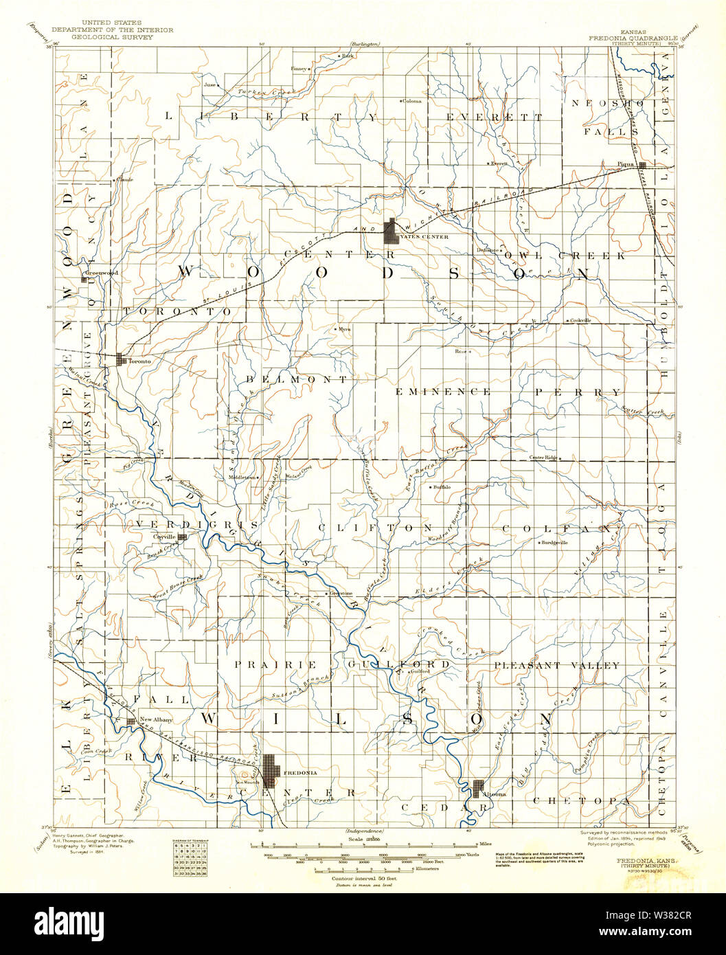 Map of fredonia kansas hires stock photography and images Alamy