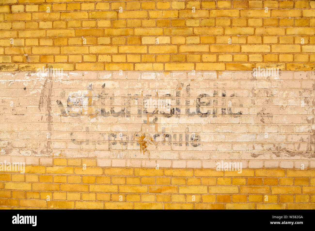 Sign at the Historic Employment Office (Historisches Arbeitsamt) in Dessau, Germany. Stock Photo