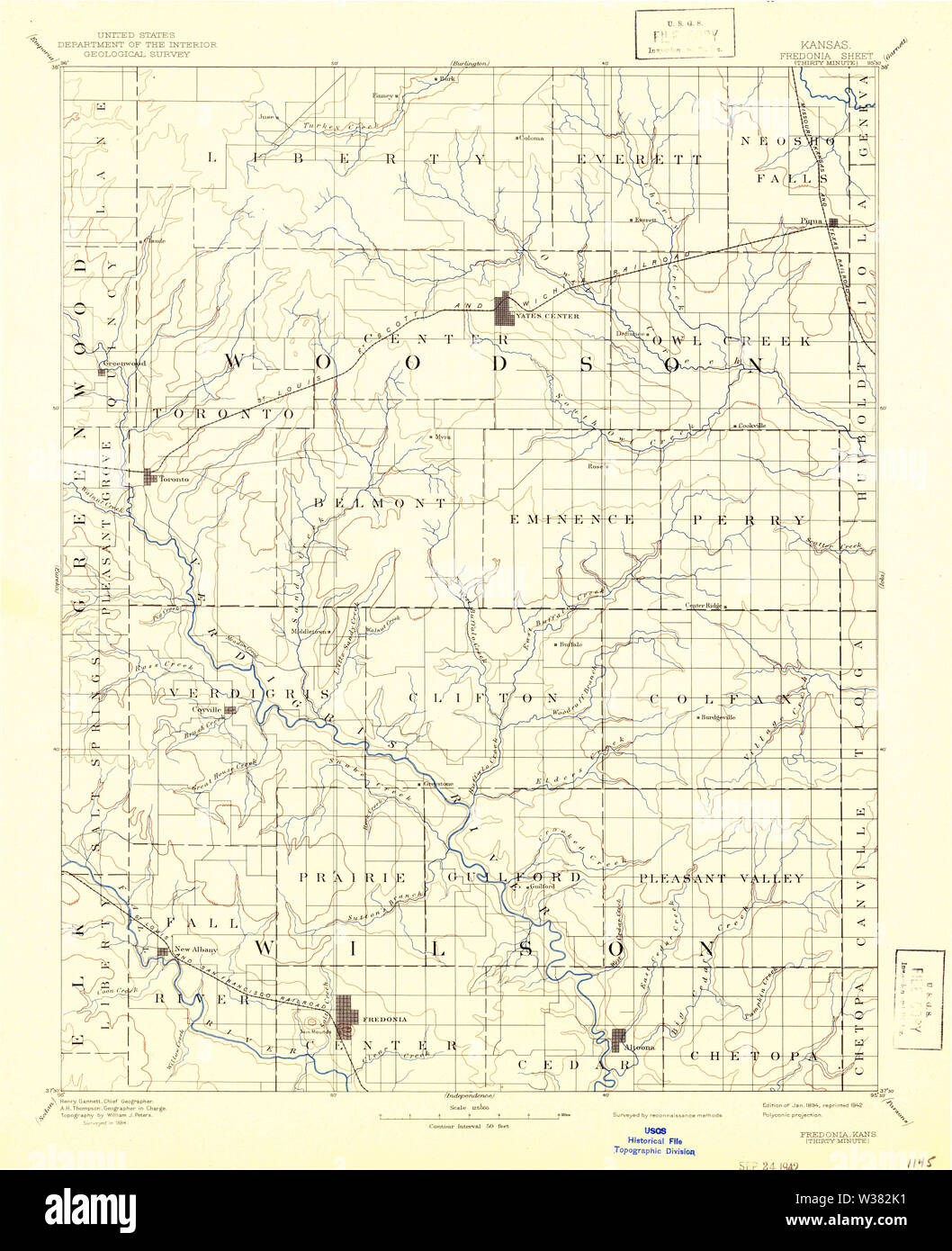 Map of fredonia kansas hires stock photography and images Alamy