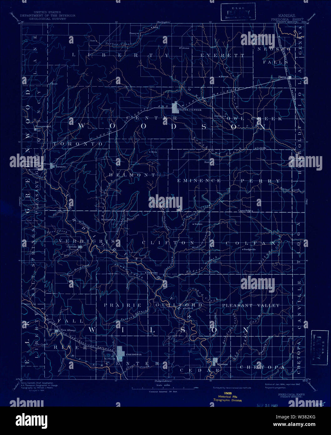 Fredonia kansas map hires stock photography and images Alamy