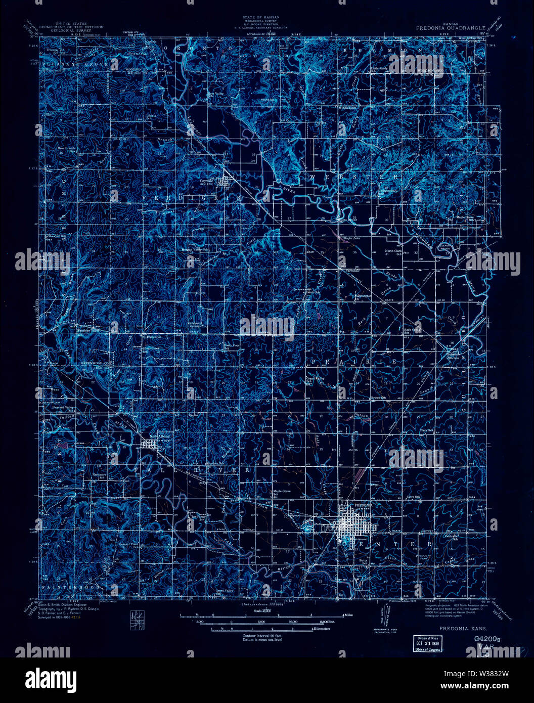 Fredonia kansas map hires stock photography and images Alamy