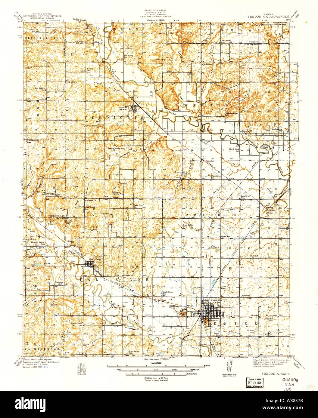 Fredonia kansas map Cut Out Stock Images & Pictures Alamy