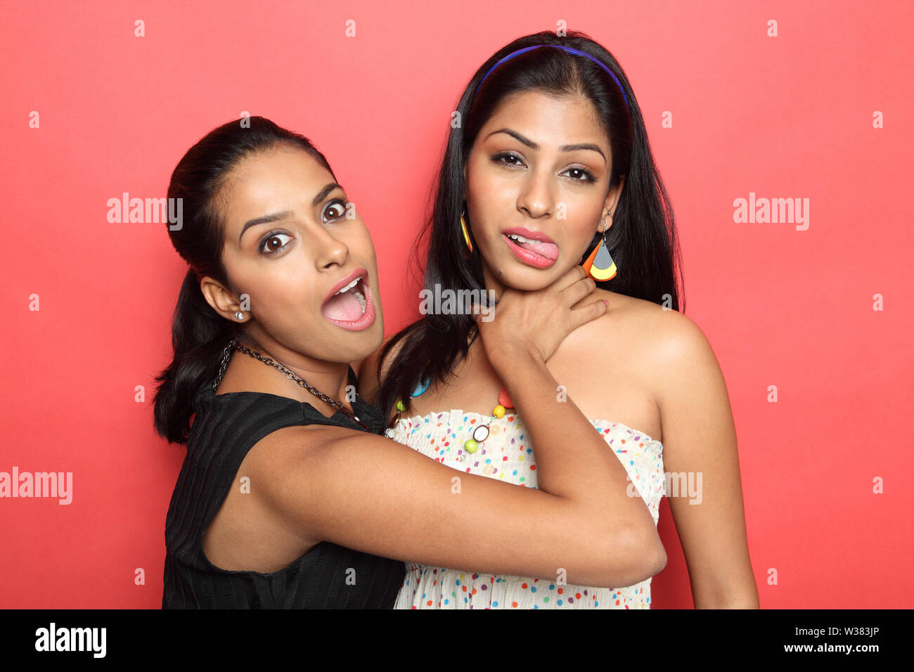 Woman Strangling Her Friend Stock Photo Alamy