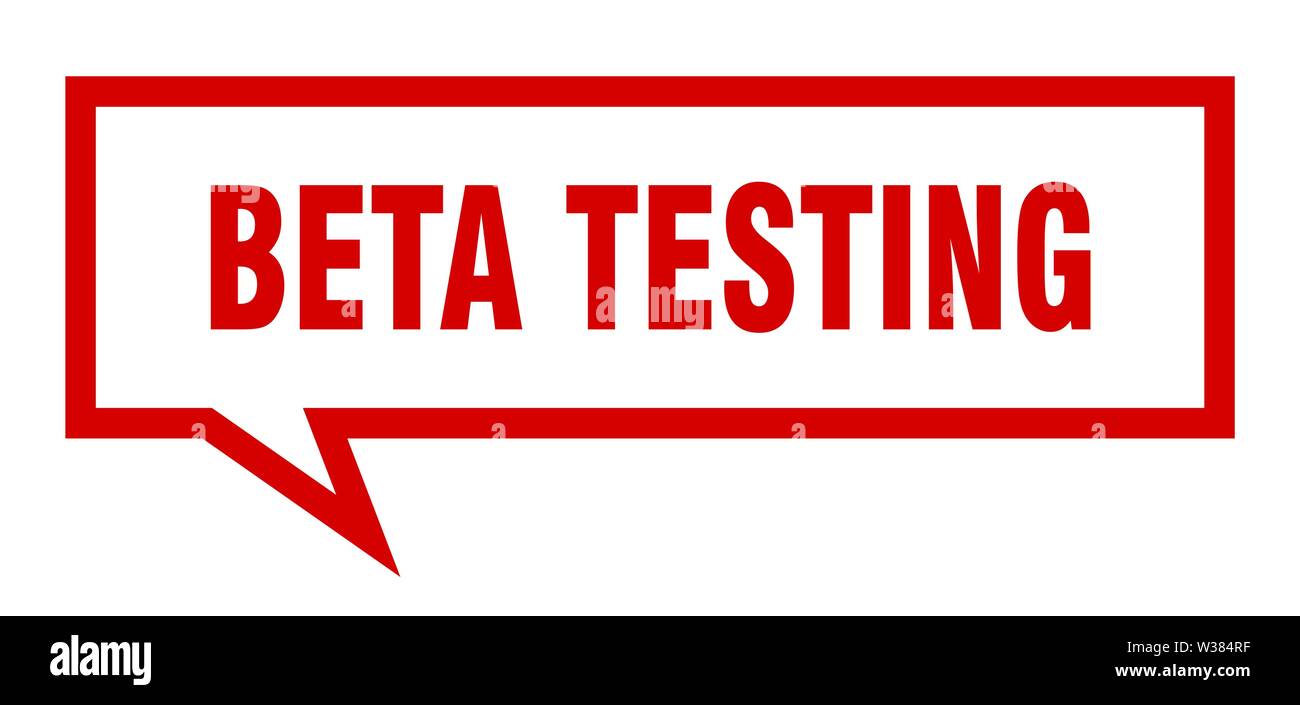 beta testing sign. beta testing square speech bubble. beta testing Stock Vector
