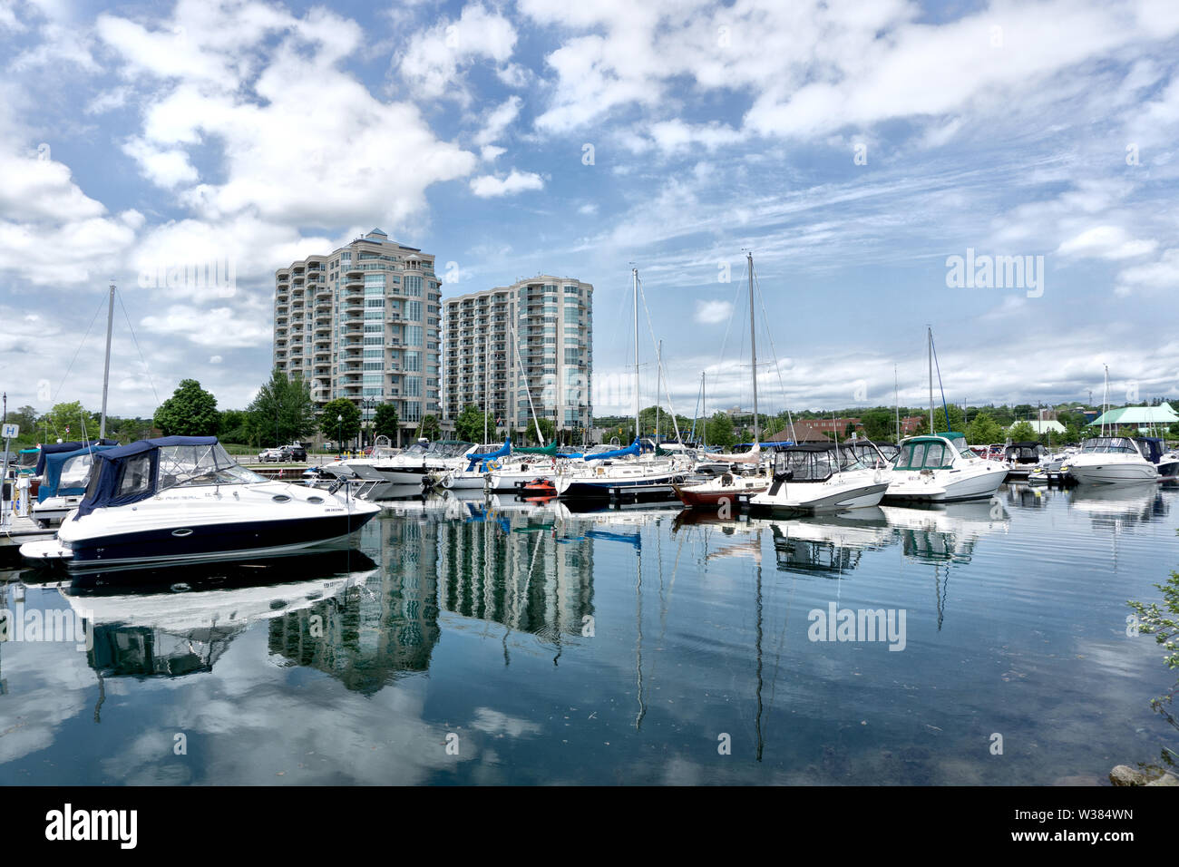Canada Ontario Barrie at June 2019, Marina Kempenfelt Bay Yacht Club Stock Photo