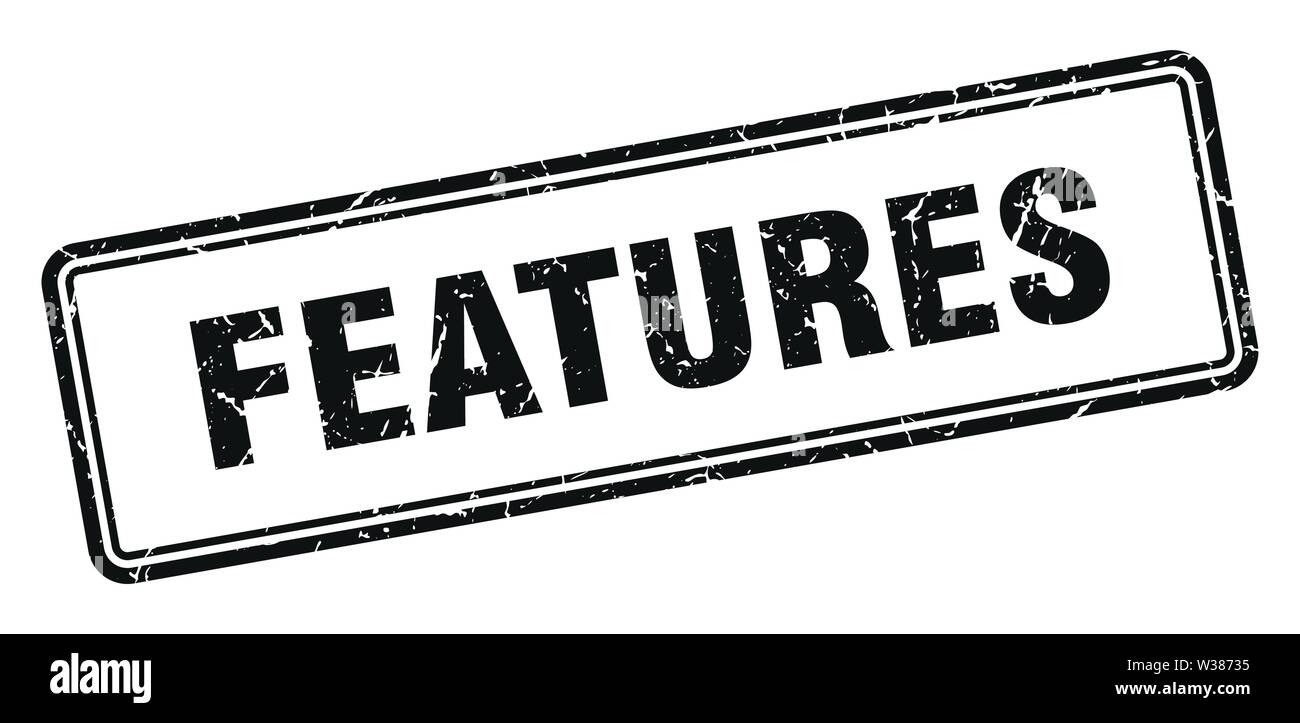 Top Features Sign features stamp. features square grunge sign. features Stock Vector ...
