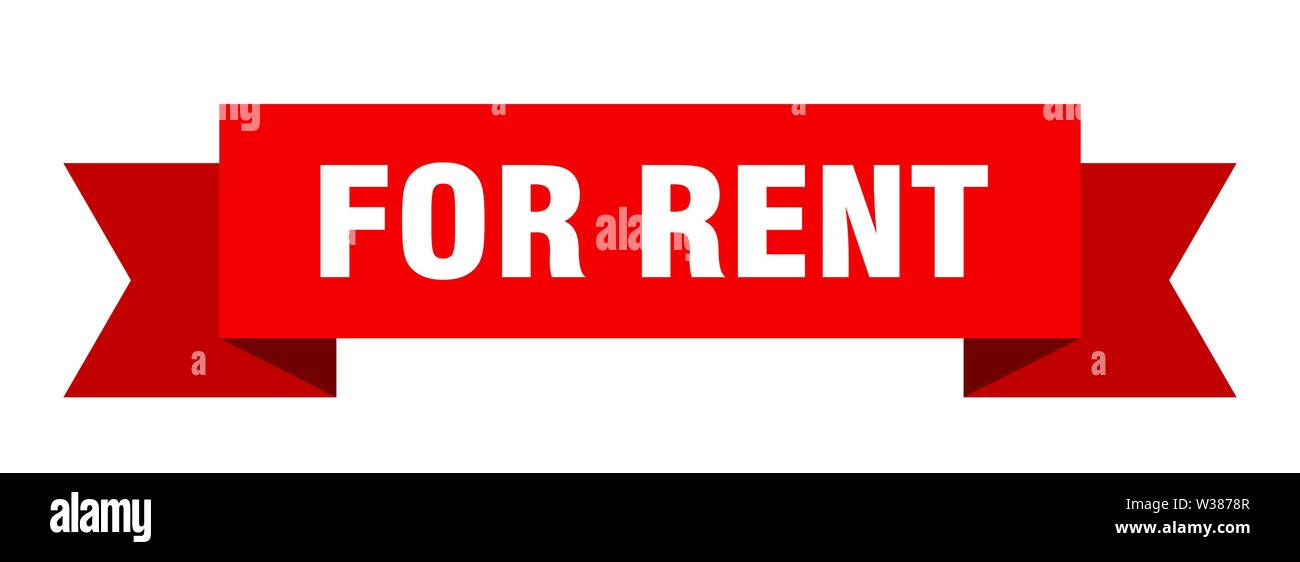 for rent ribbon. for rent isolated sign. for rent banner Stock Vector ...