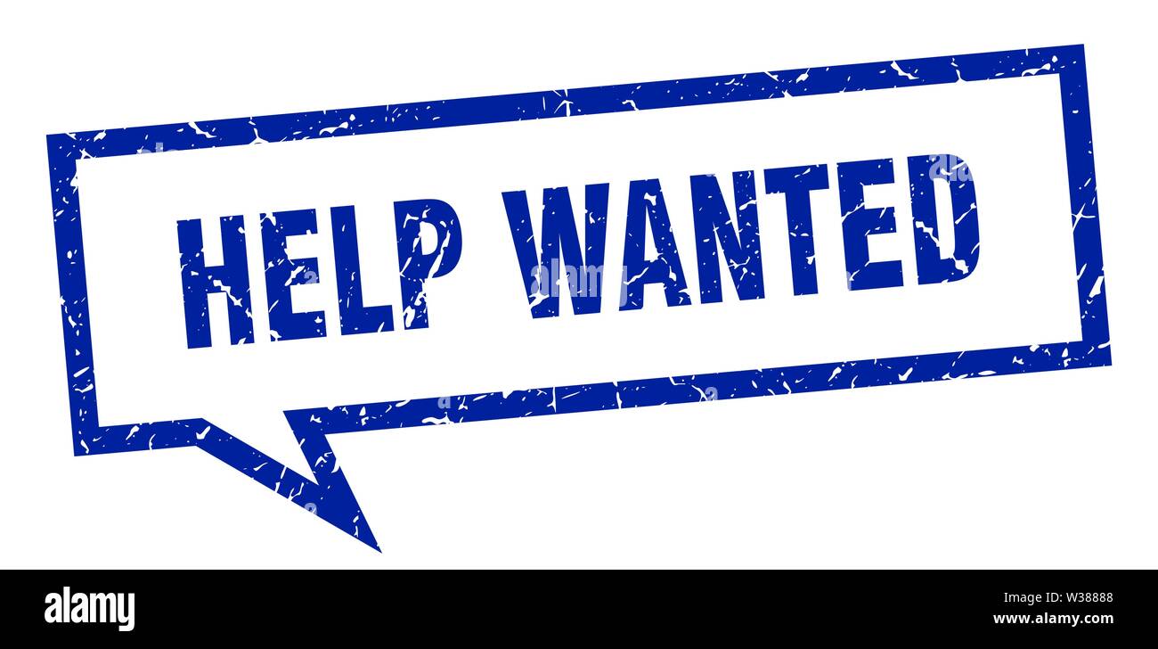 help wanted sign. help wanted square speech bubble. help wanted Stock Vector
