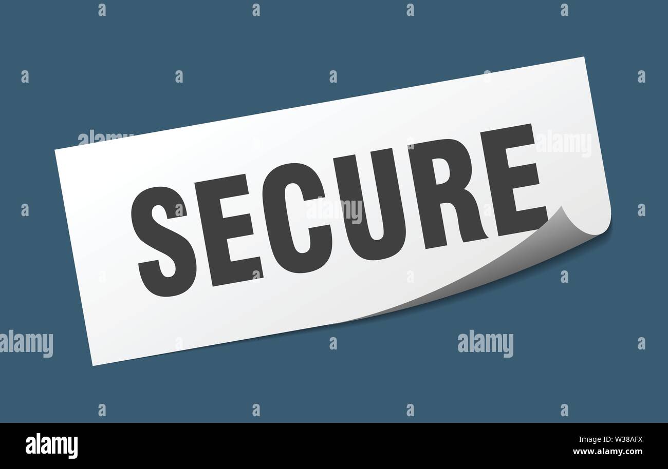 secure sticker secure square isolated sign secure Stock Vector Image