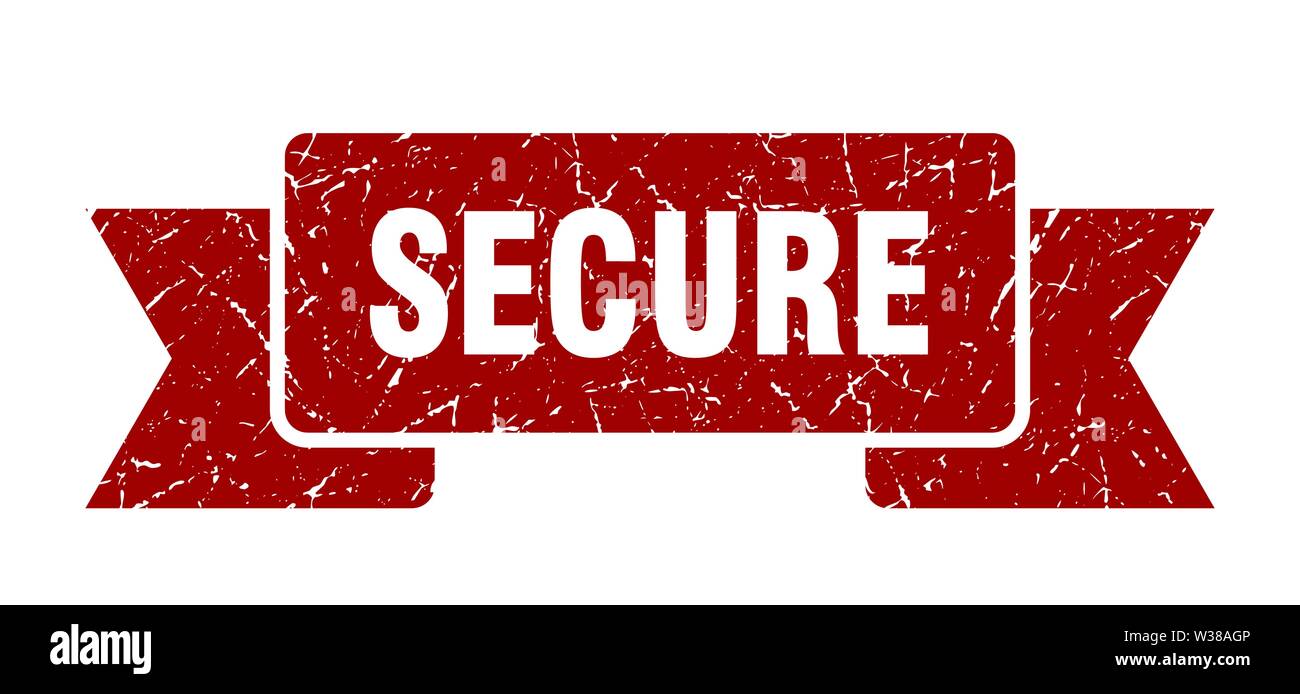 secure grunge ribbon. secure sign. secure banner Stock Vector Image ...