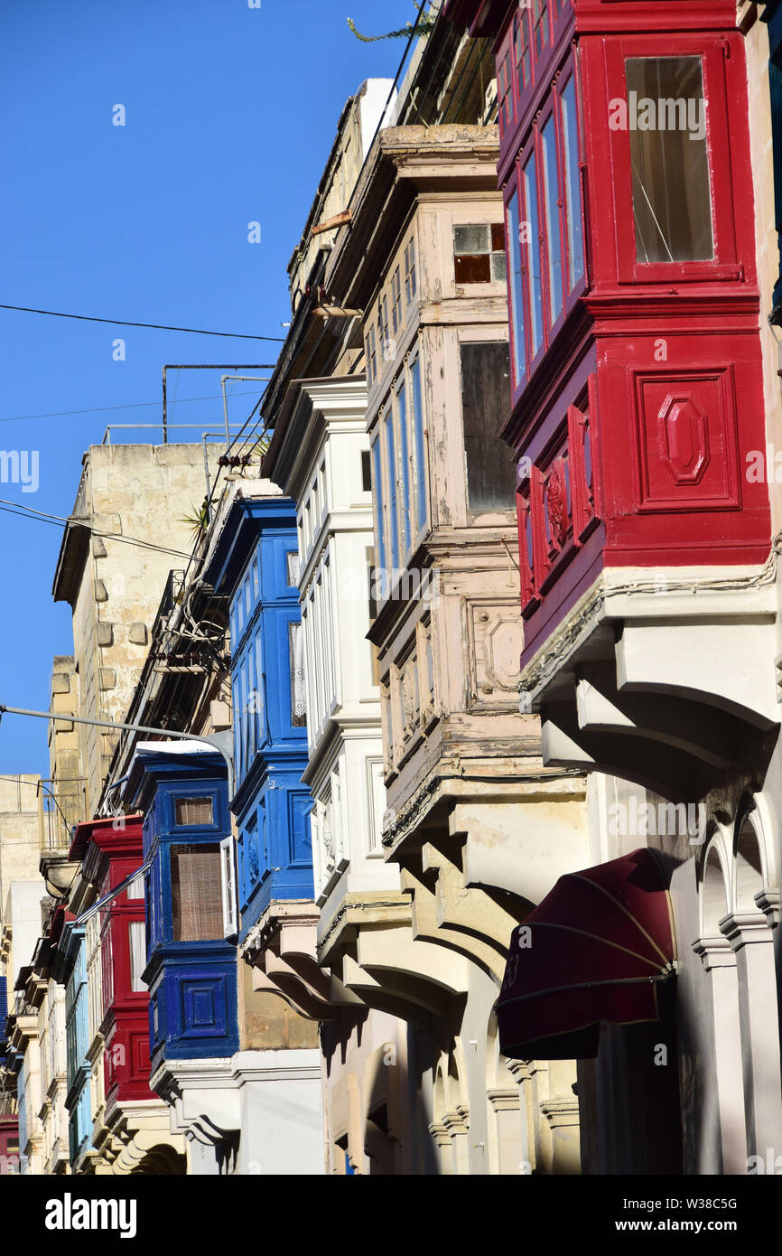 Traditional Maltese houses, Sliema, Malta, Europe Stock Photo Alamy