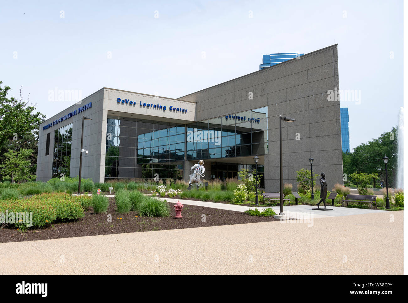 Exterior of the Gerald R. Ford Presidential Library and Museum in Grand Rapids, Michigan on Sunday, June 30, 2019.Credit: Ron Sachs / CNP | usage worldwide Stock Photo