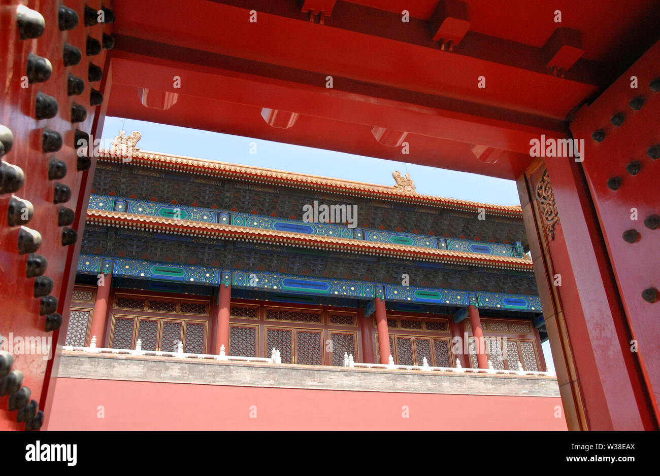 Forbidden City, Beijing, China. Looking through a gate inside the ...