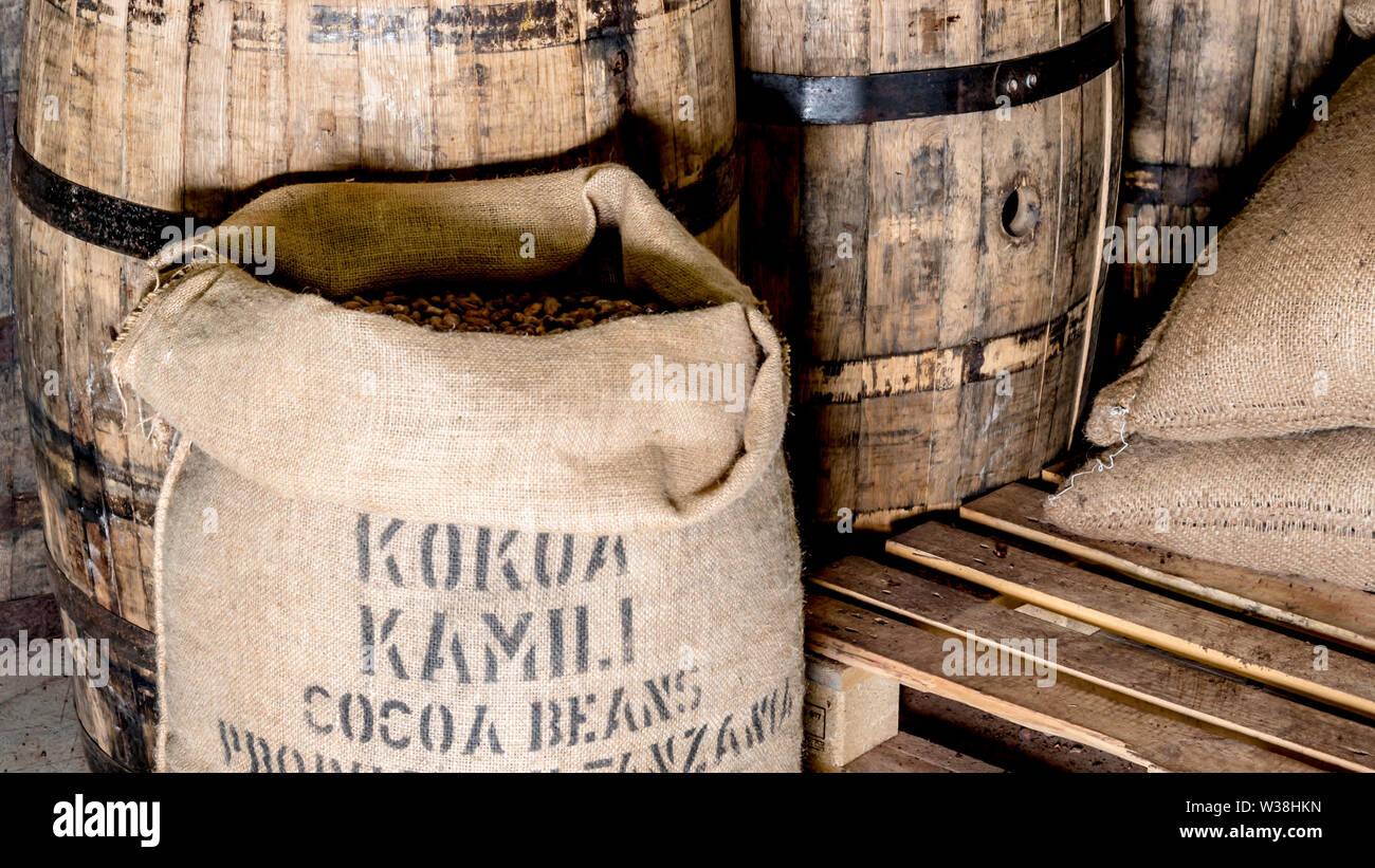 Cacao beans in Chocolate Factory Stock Photo Alamy