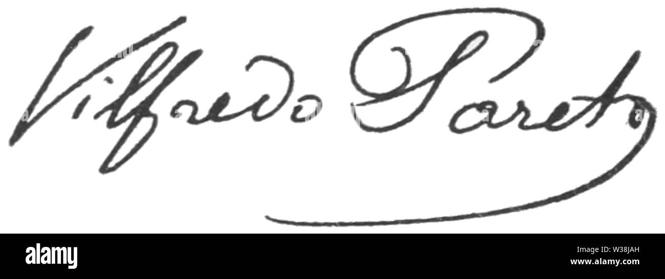 Vilfredo Pareto signature Stock Photo Alamy