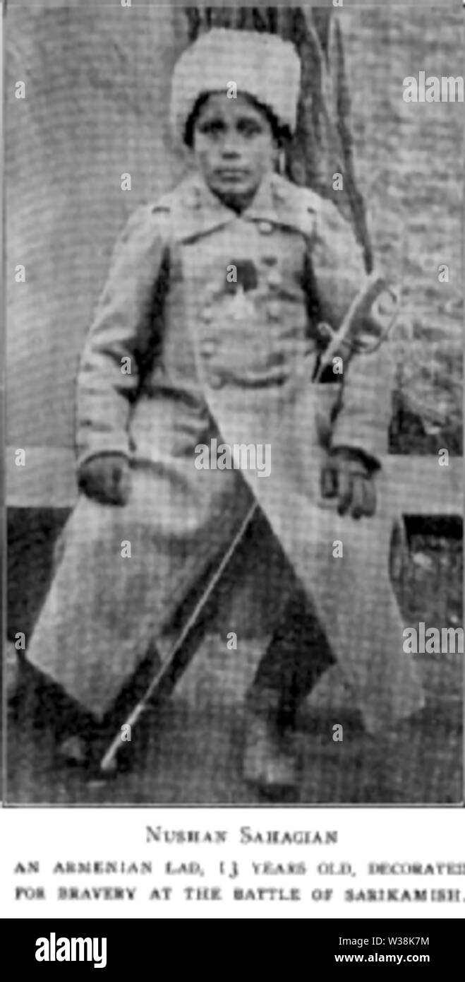 WW1 Armenian volunteer 13 years old at battle of sarikamish Stock Photo