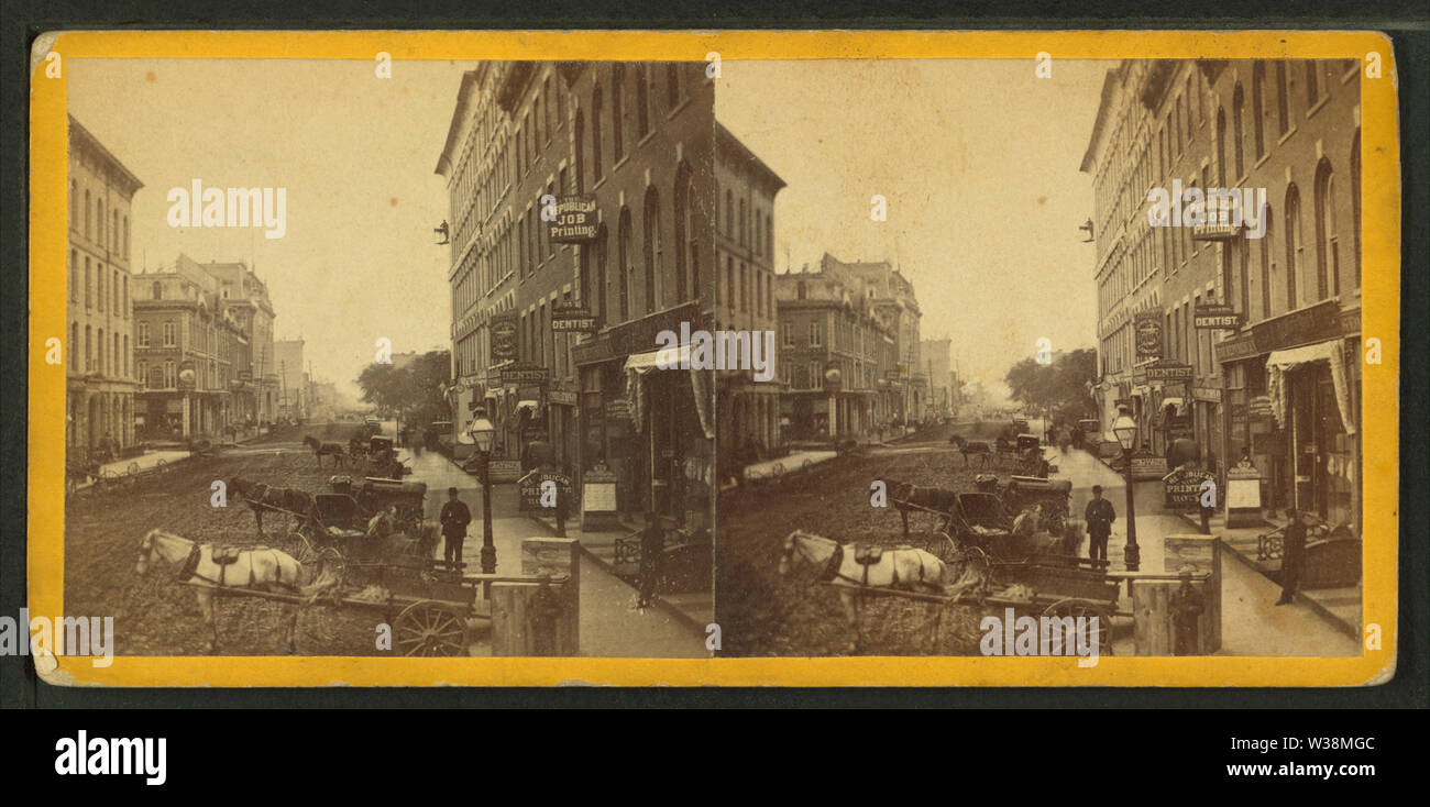 Washington Street looking west from Dearborn Street, by S M Fassett Stock Photo