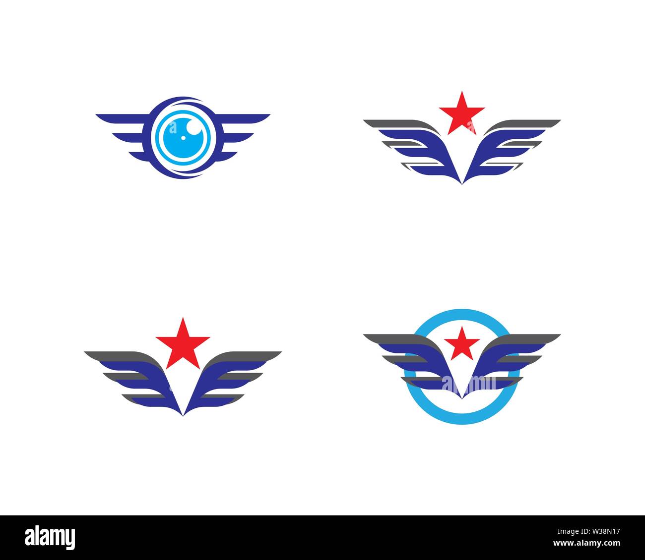 Falcon Wing Logo Template vector icon Stock Photo - Alamy