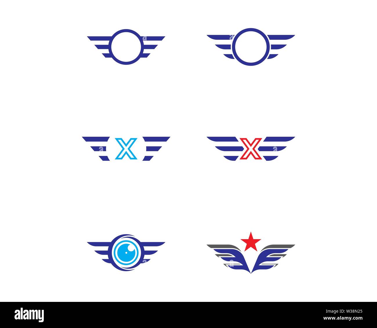 Falcon Wing Logo Template vector icon Stock Photo - Alamy