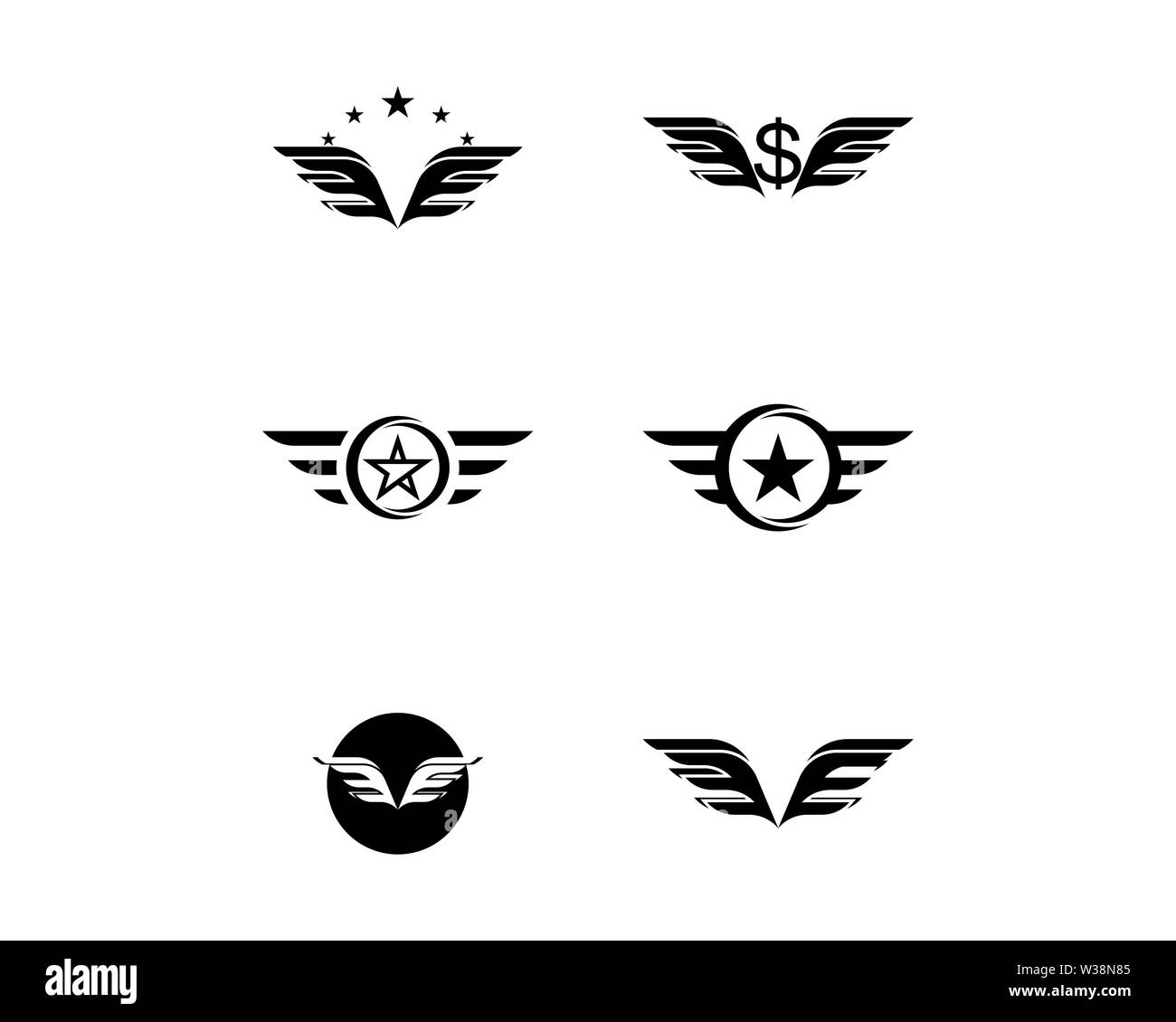 Falcon Wing Logo Template vector icon Stock Photo - Alamy