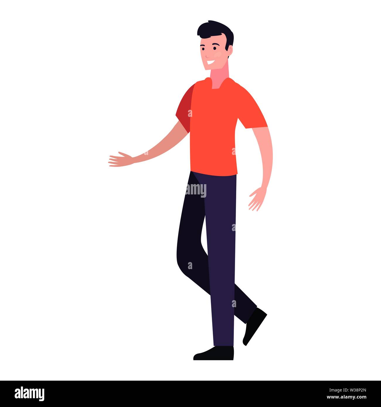 man happy young people on white background vector illustration Stock ...