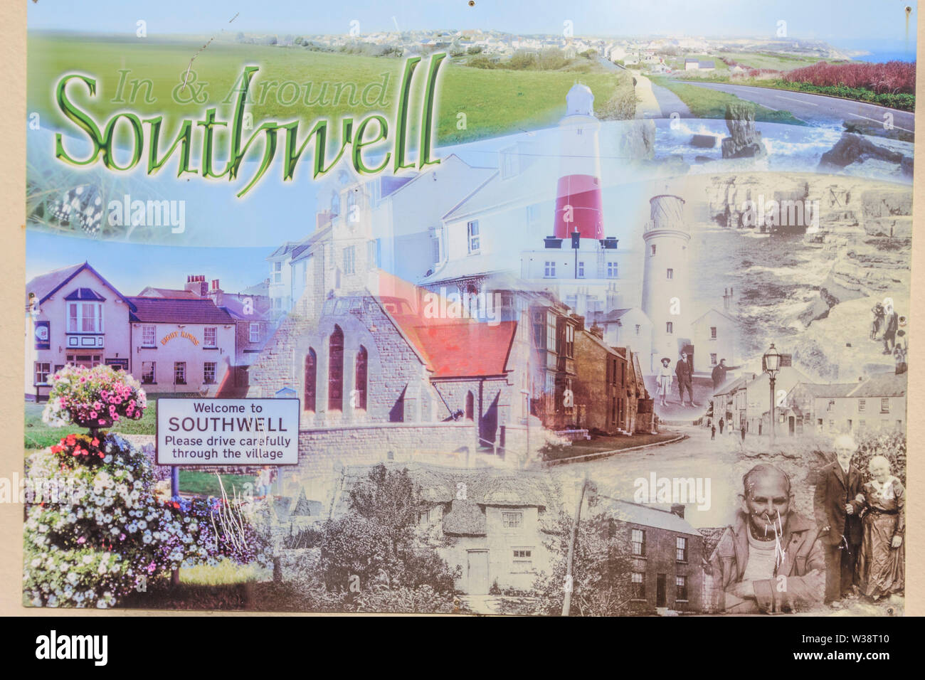 southwell information plaque,Portland BIll Dorset England uk gb Stock