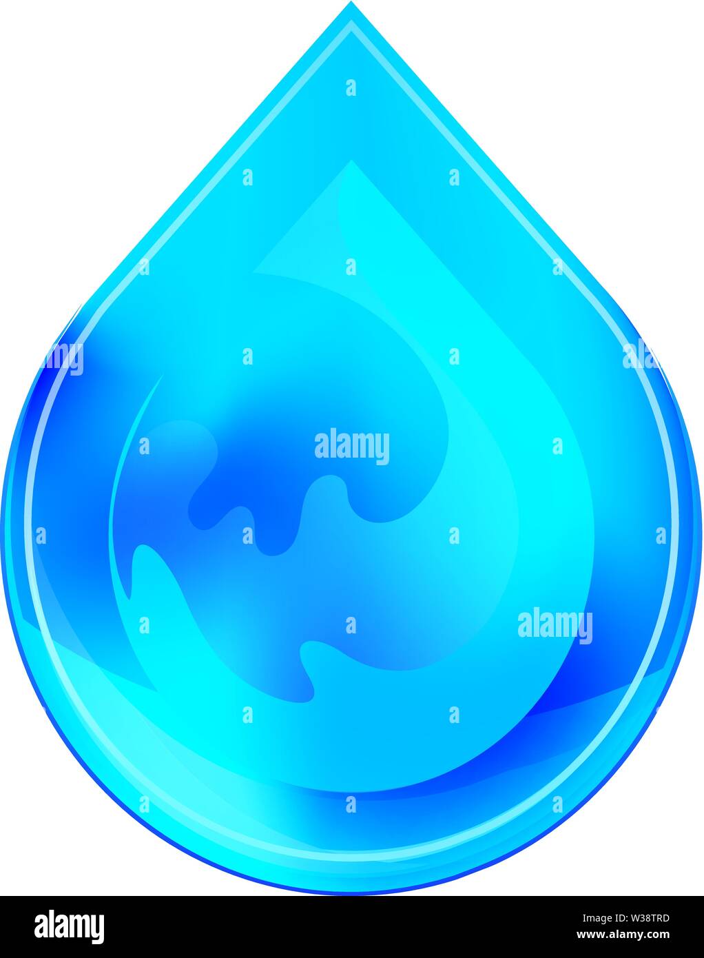 Blue water drop logo icon. Vector illustration design template. Clean water, filtration. Stock Vector