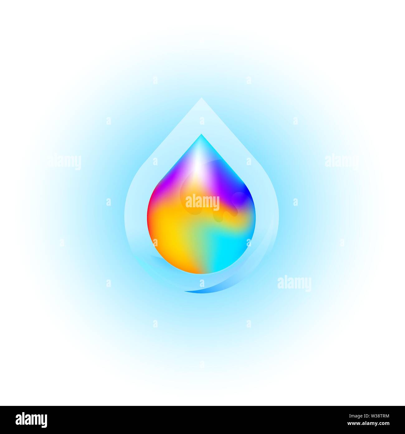 Liquid droplet colorful water drop logo design gradient vector template concept. Vector illustration design template. Clean water, filtration. Stock Vector