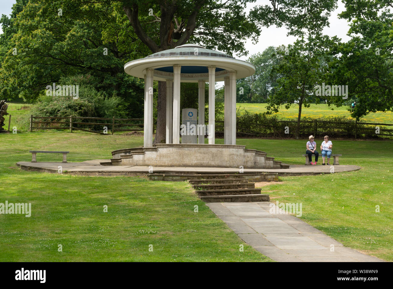 Magna Carta Memorial, Runnymede, Surrey, UK, that was created by the American Bar Association (ABA) to a design by Sir Edward Maufe Stock Photo