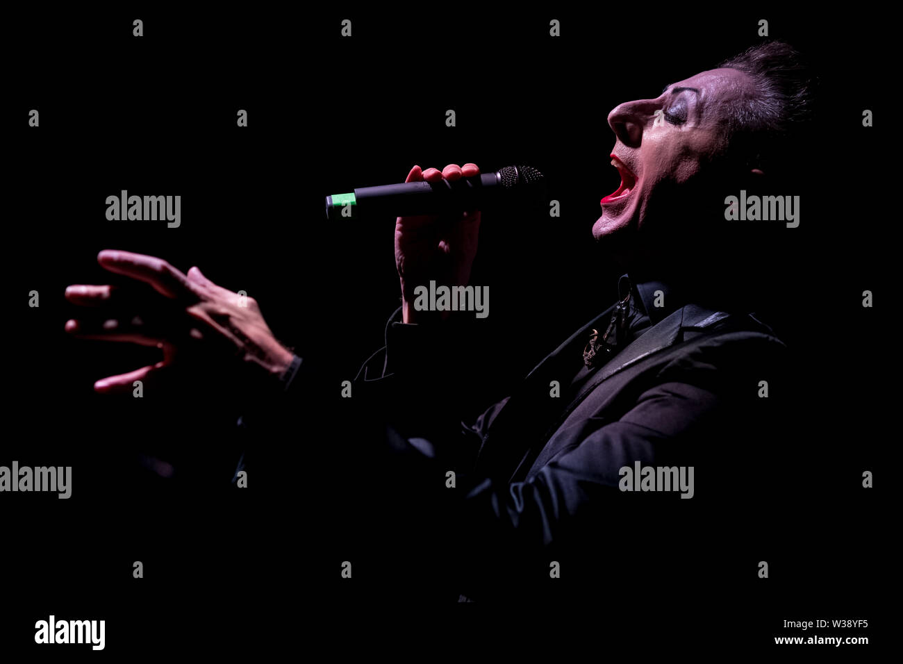 London, UK. 13th July, 2019. Benjamin Louche hosts and performs at VampFest ‘Children of the Night’ cabaret and burlesque show at The Birdcage Cabaret venue in Camden. Part of the annual International Vampire Film and Arts Festival (IVFAF). Credit: Guy Corbishley/Alamy Live News Stock Photo